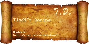 Timár Dorina névjegykártya
