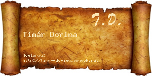 Timár Dorina névjegykártya